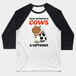 Easily Distracted by Cows and Capybaras Baseball T-Shirt